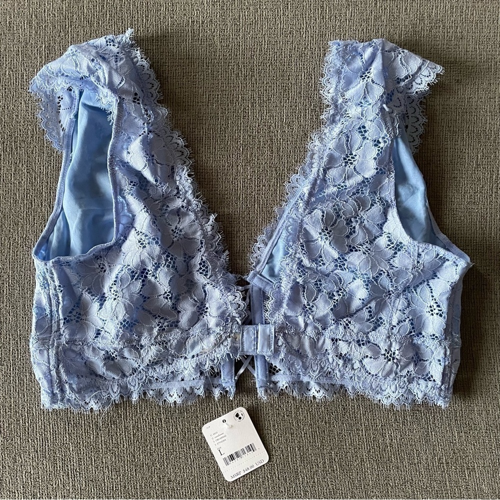 NWT Free People In The Clouds Longline Bralette Cornflower Blue - Picture 6 of 8